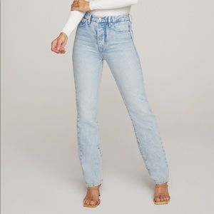Good American Good Boy Blue643 High Rise Straight Leg Jeans